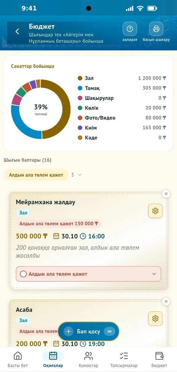 «Бюджет» экраны